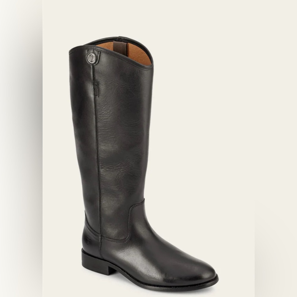 Frye Melissa Button Riding Boots Black Leather Women’s Size 8.5 Classic Tall